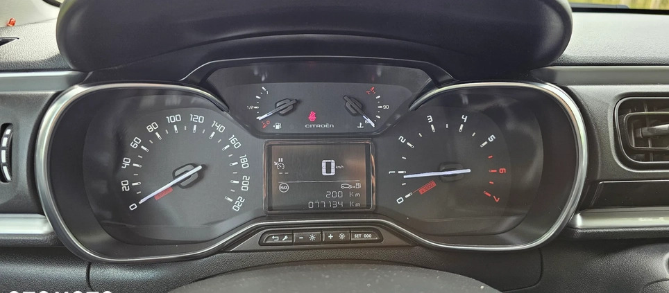 Citroen C3 cena 39900 przebieg: 77112, rok produkcji 2019 z Poręba małe 596